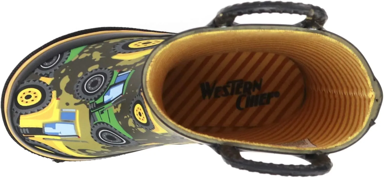 Western Chief Rain Boots with Pull on Handles for Toddlers and Kids - Premium Waterproof Boots for Boys and Girls