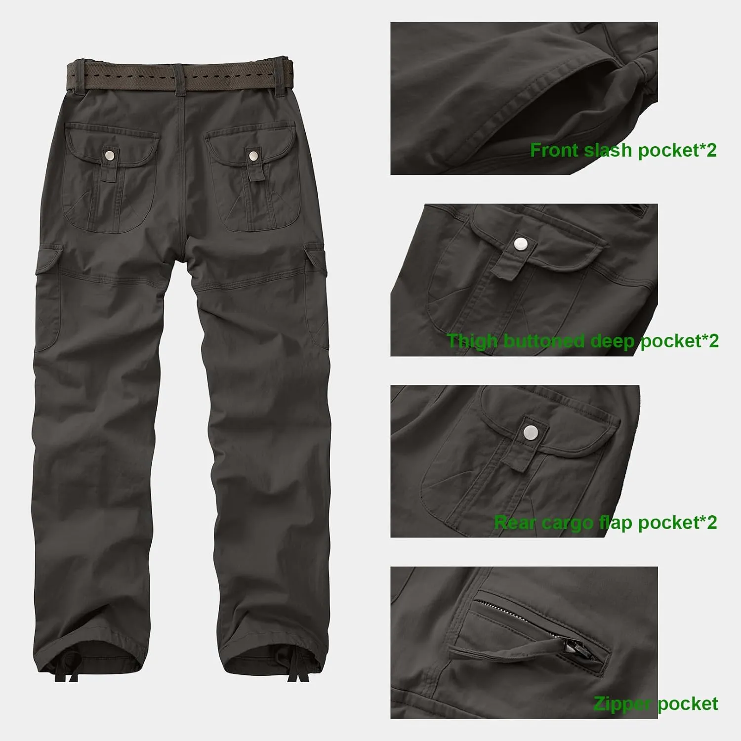 Women's Cargo Pants Casual Streetwear Cotton Travel Work Outdoor Pants with 7 Pockets Combat Military Tactical