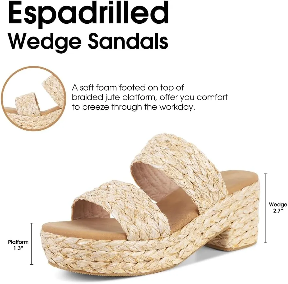 Women's Espadrilles Platform Sandals Wedges Slides Sandals Open Toe Fashion Summer Outdoor Beach Sandals