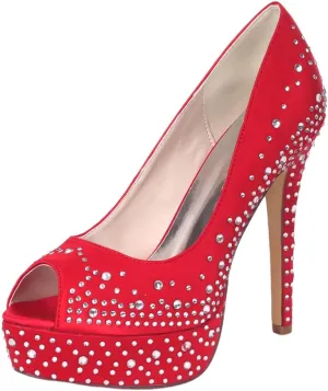 Womens Glitter Rhinestone Platform Heels Peep Toe High Heels Wedding Sandals for Bride Dress 12.5CM