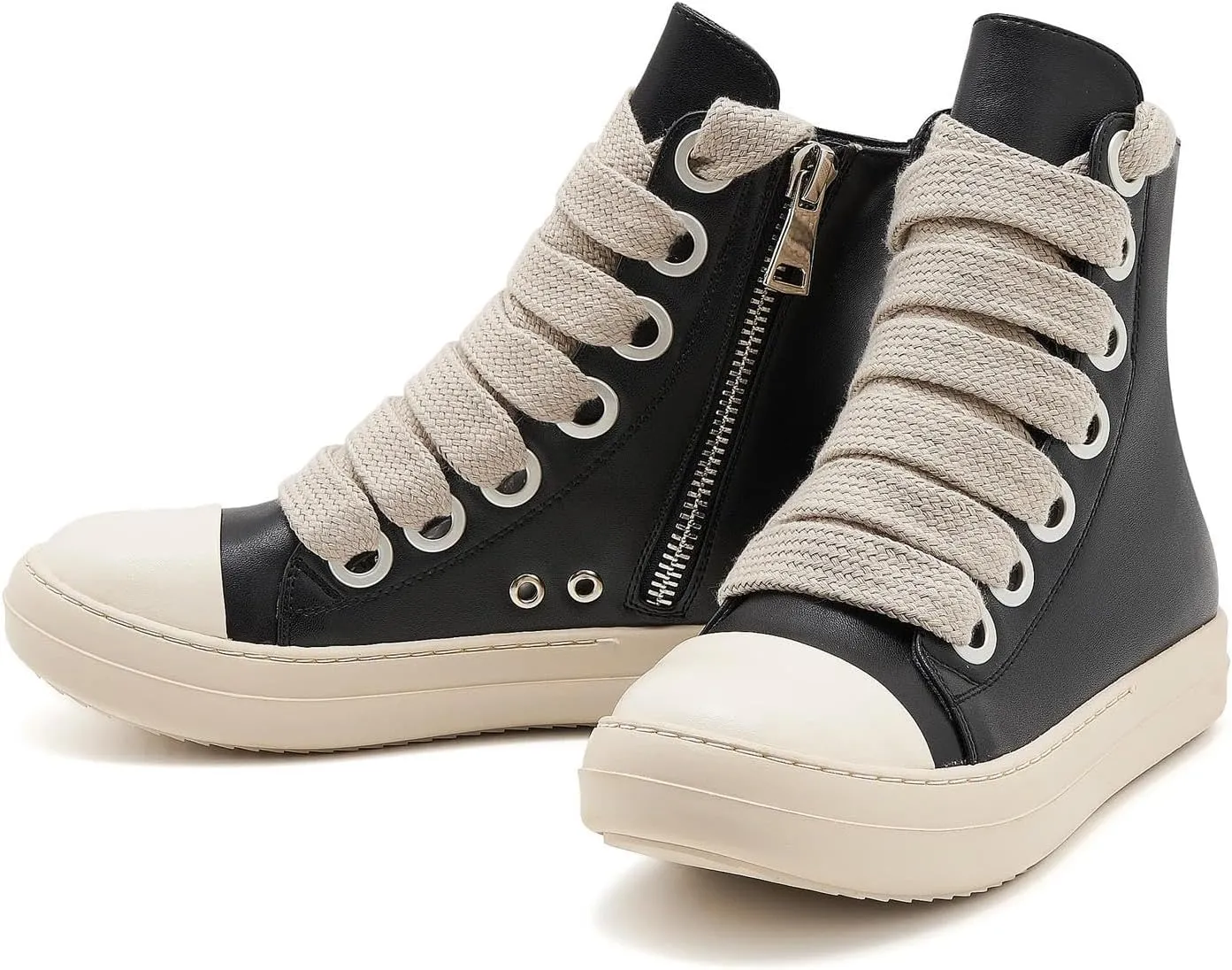 Womens High Top Sneakers Jumbo Lace-up Platform Comfort Trainers Thick Soles Walking Casual Shoes
