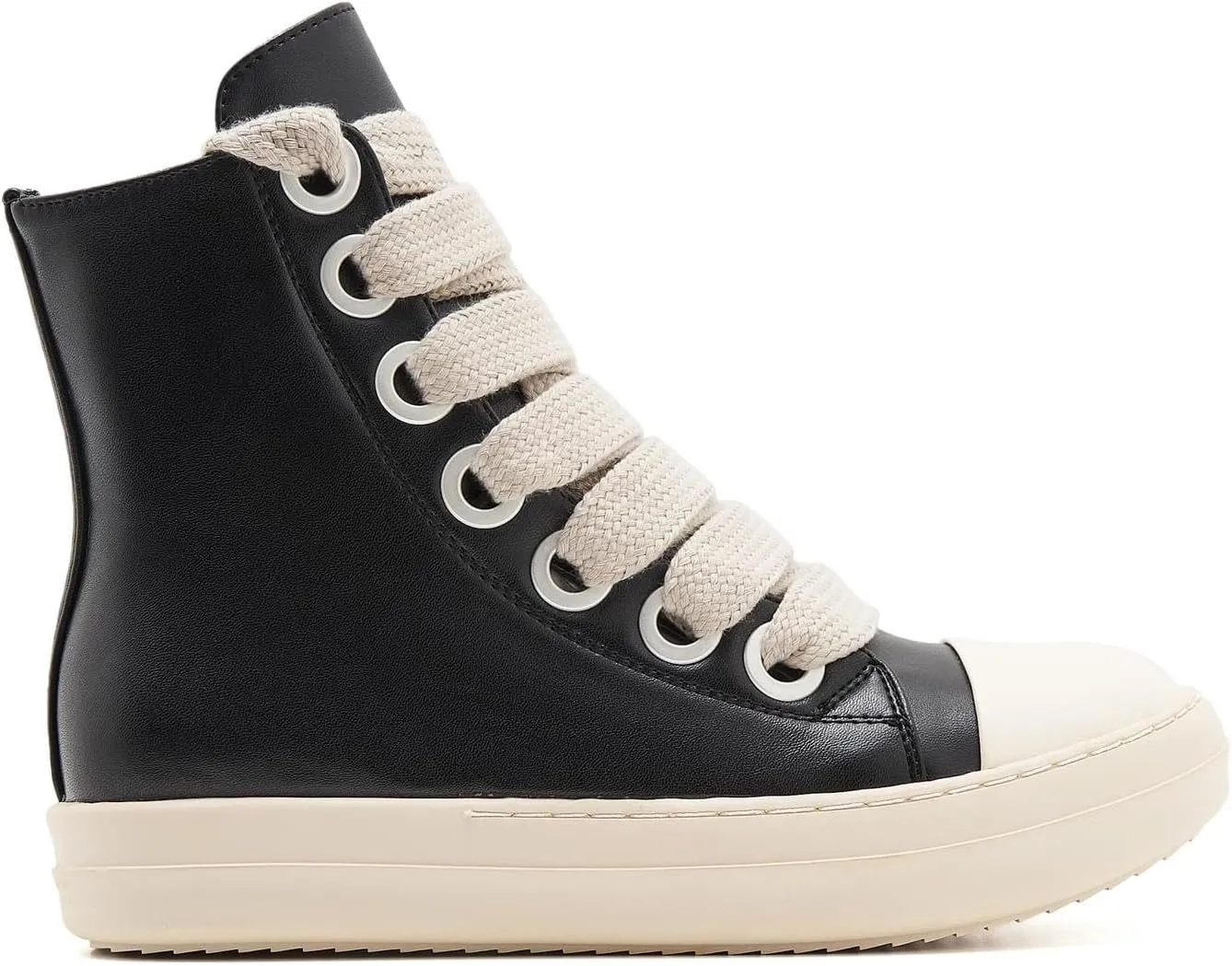 Womens High Top Sneakers Jumbo Lace-up Platform Comfort Trainers Thick Soles Walking Casual Shoes