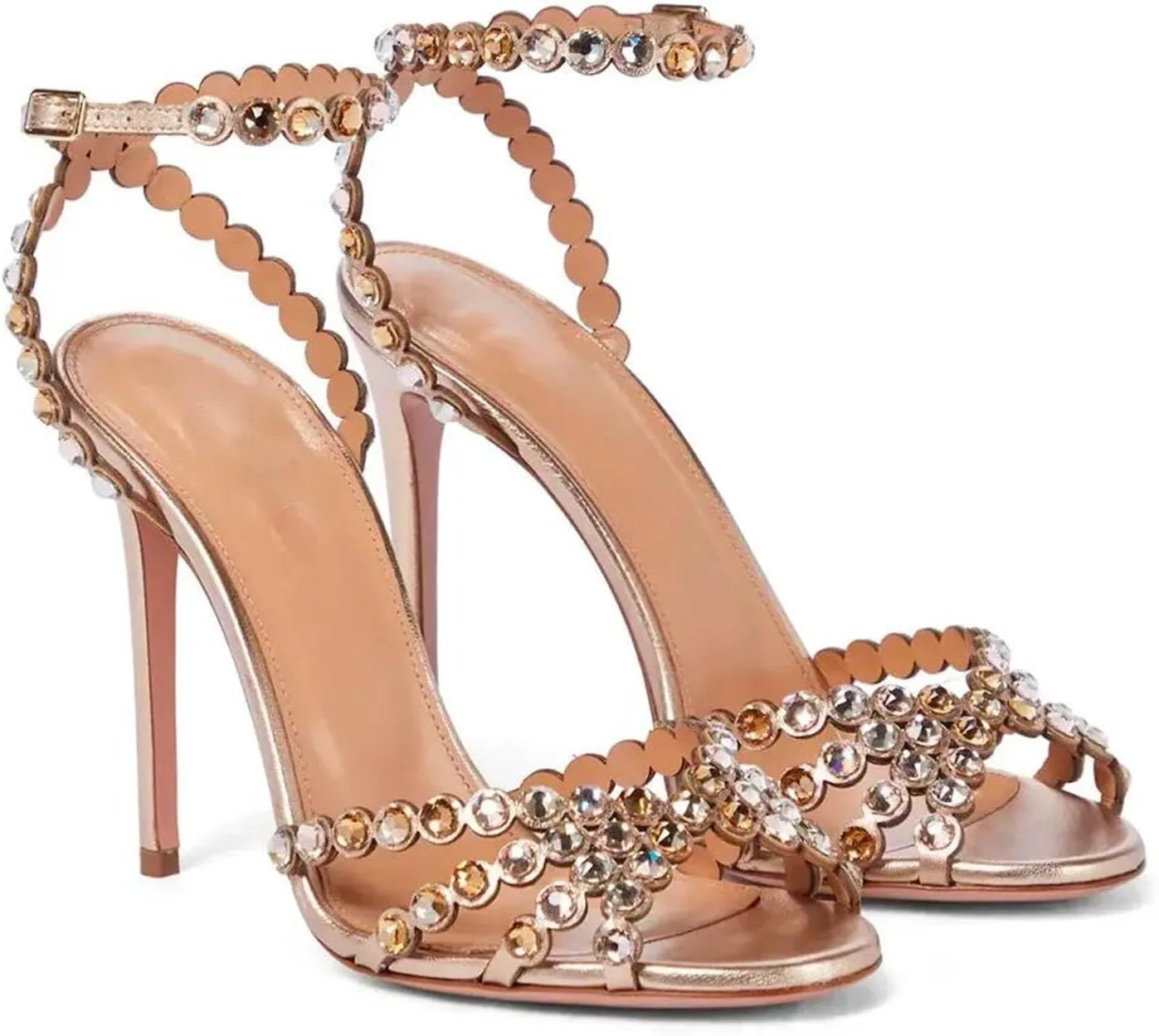Women's Plus Size Sandals, Round Toe Rhinestone Comfort