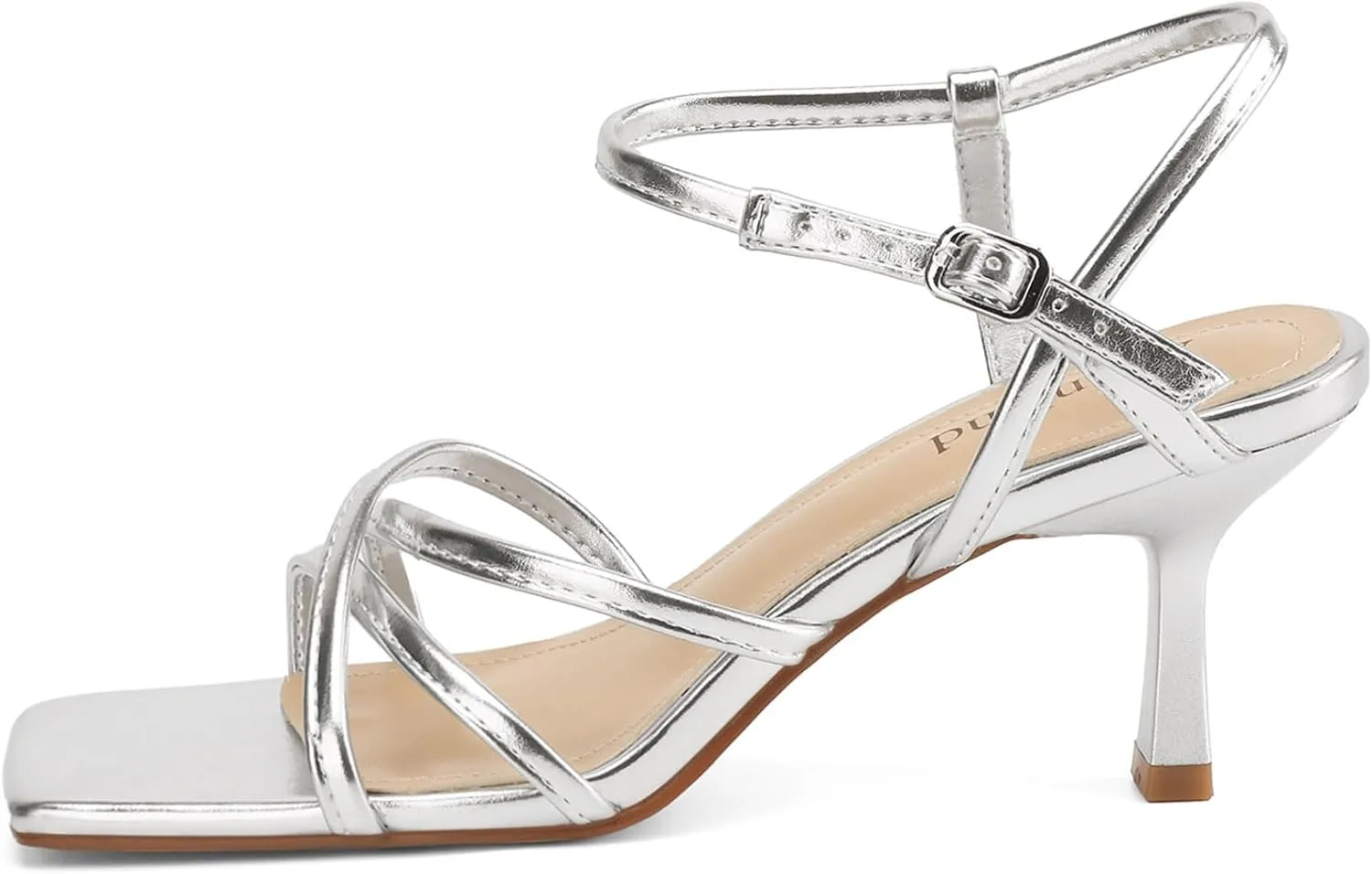 Women's Sandals Square Open Toe Kitten Heels Strappy Ankle Strap Heeled Sandals for Women Comfy Weddings Shoes