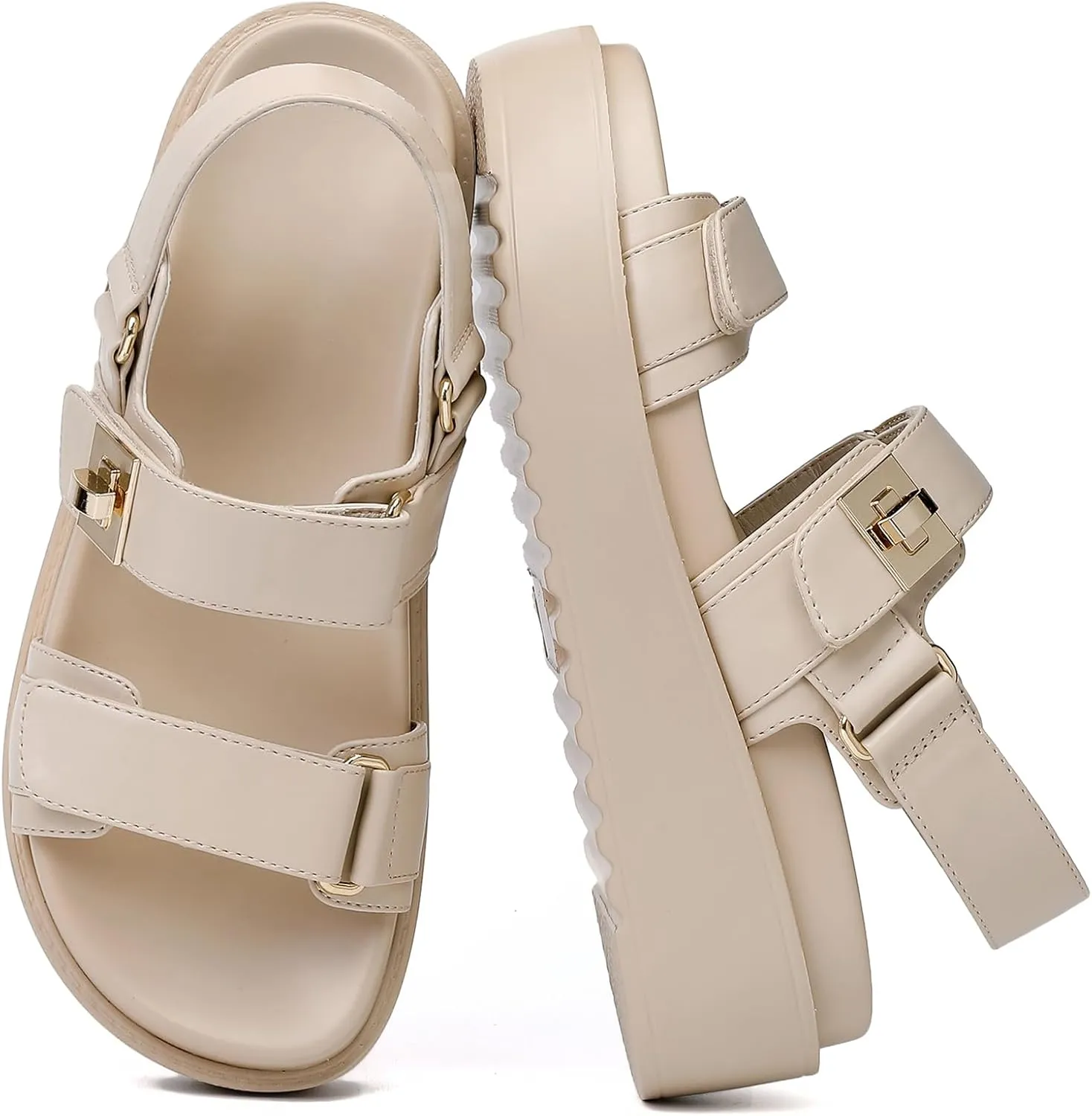 Womens Summer Sandals Casual Adjustable Arch Support Comfortable Thick Sole Flat Sandals