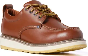 Work Boots for Men, Wedge Chukka Boot, Lightweight Oil & Slip Resistant Comfortable Outsole, Goodyear Leather Welt, EH, Construction 84981-A