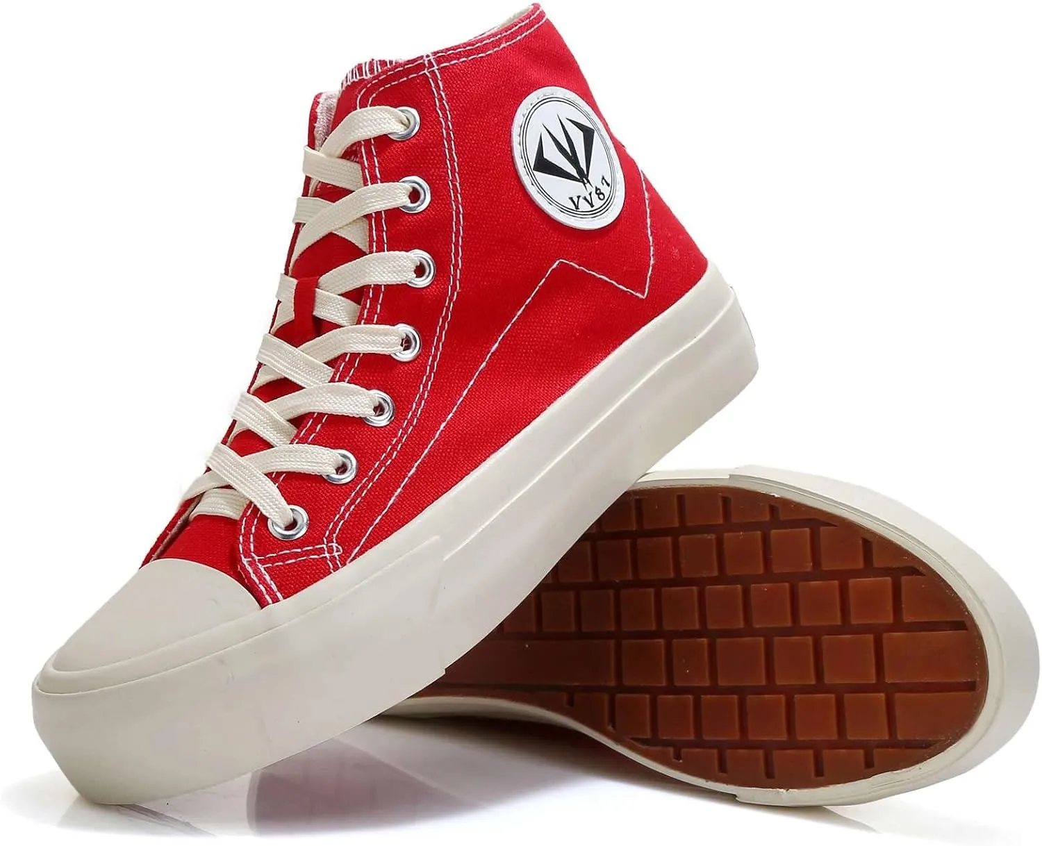 YYSPR Women’s Fashion High Top Canvas Sneakers Lace up Casual Classic Comfort Walking Shoes