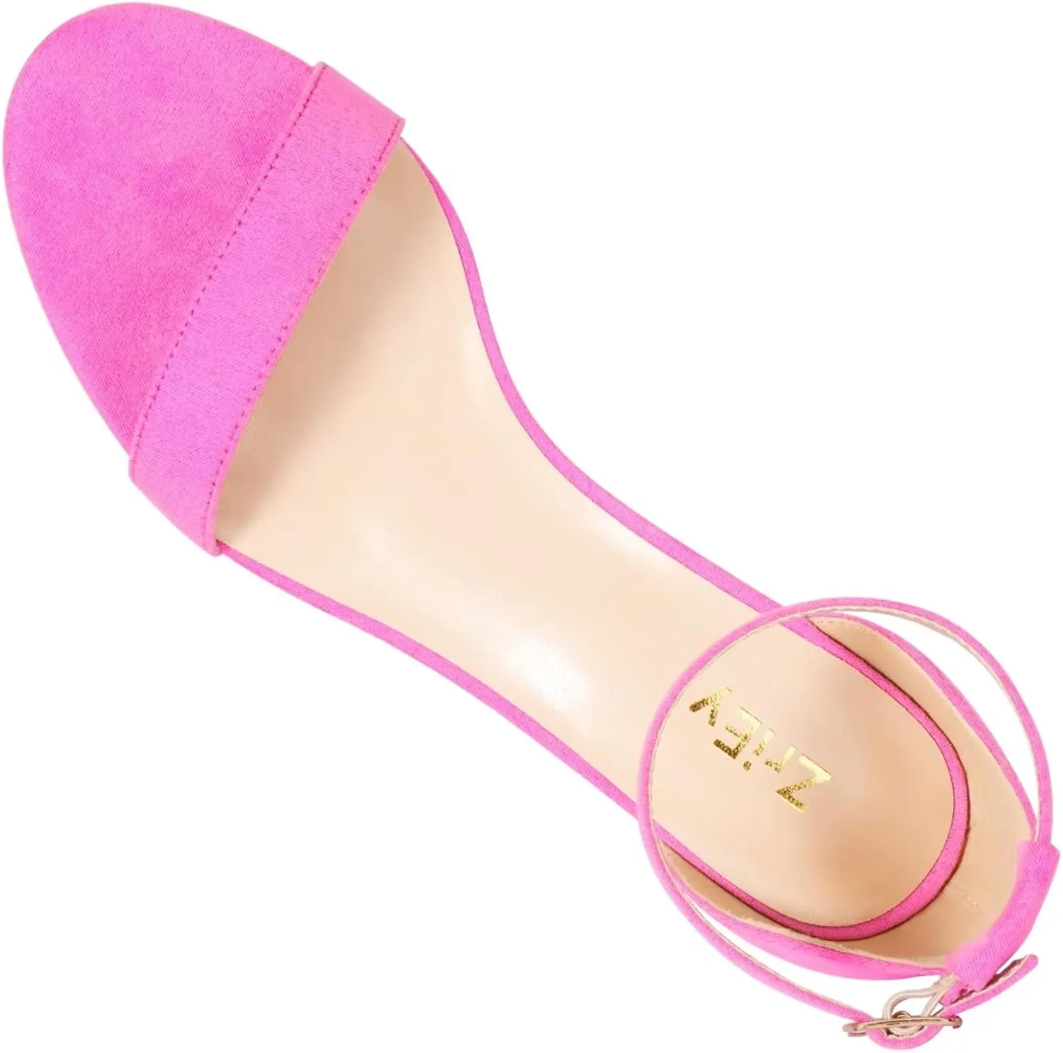 ZriEy Chunky Heels for Women Strappy Platform Sandals Open Toe Heeled Sandals Ankle Strap Adjustable Buckle Lucite Chunky High Heel Shoes